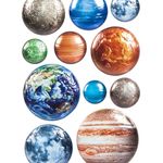 Casa si Gradina - Decoratiuni - Stickere decorative - Autocolante 3D Sistemul Solar, Set 11 buc, Multicolor - Infinity.ro
