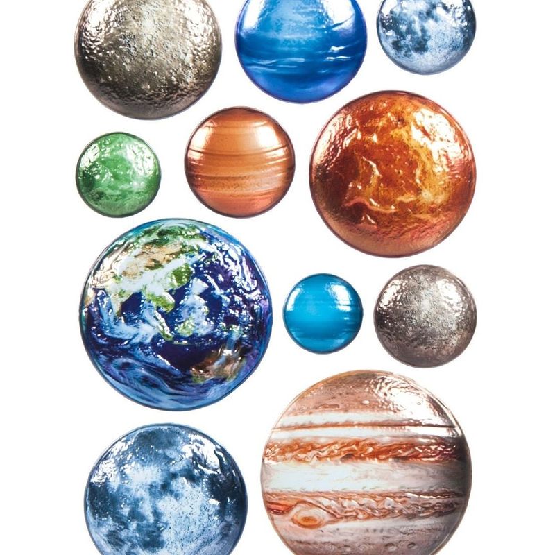 Casa si Gradina - Decoratiuni - Stickere decorative - Autocolante 3D Sistemul Solar, Set 11 buc, Multicolor - Infinity.ro