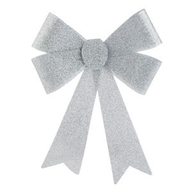 Casa si Gradina - Decoratiuni - Decoratiuni de sezon - Funda Decorativa de Craciun Argintie cu Glitter 32cm - Infinity.ro