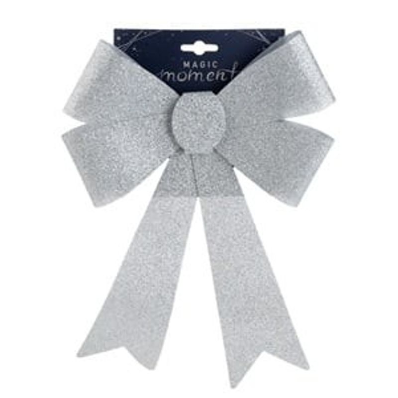 Casa si Gradina - Decoratiuni - Decoratiuni de sezon - Funda Decorativa de Craciun Argintie cu Glitter 32cm - Infinity.ro
