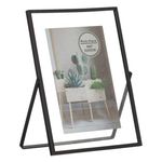 Casa si Gradina - Decoratiuni - Obiecte decorative - Accesorii decorative - Rama foto decorativa metalica transparenta cu suport, 10x15 cm, neagra - Infinity.ro
