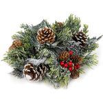 Casa si Gradina - Decoratiuni - Decoratiuni de sezon - Inel Decorativ de Craciun pentru Lumanare Conuri de Brad Crengi 25cm - Infinity.ro