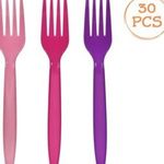 Casa si Gradina - Decoratiuni - Decoratiuni petrecere - Vesela pentru petrecere - Set de furculite reutilizabile pentru petreceri - Mov, Fucsia, Roz - Infinity.ro
