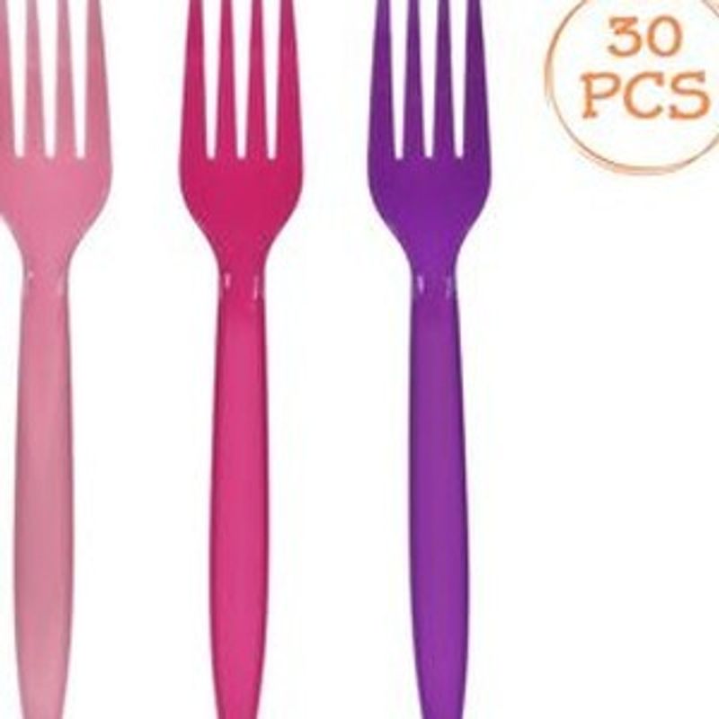 Casa si Gradina - Decoratiuni - Decoratiuni petrecere - Vesela pentru petrecere - Set de furculite reutilizabile pentru petreceri - Mov, Fucsia, Roz - Infinity.ro