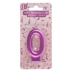 Casa si Gradina - Decoratiuni - Decoratiuni petrecere - Accesorii pentru petrecere - Lumanare cifra 0, Fucsia Metalizat, pentru tort de zi de nastere - Infinity.ro