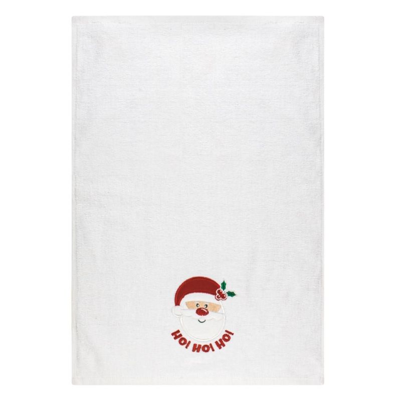Casa si Gradina - Textile si covoare - Textile baie - Prosoape - Prosop de Maini Bumbac Alb cu Mos Craciun Brodat 60x40cm - Infinity.ro