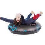 Sport si Outdoor - Sporturi de iarna - Sanius - Sanie gonflabila pentru adulti, 120 cm, neagra cu fulgi albastri - Infinity.ro