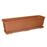 Casa si Gradina - Gradinarit si plante - Plante si ghivece - Accesorii ghivece si jardiniere - Jardiniera din plastic cu farfurie incorporata, Teracota, 71x18.5x17cm, 15L - Infinity.ro