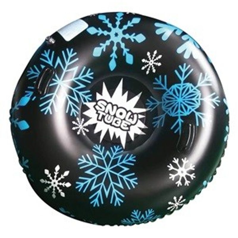 Sport si Outdoor - Sporturi de iarna - Sanius - Sanie gonflabila pentru adulti, 120 cm, neagra cu fulgi albastri - Infinity.ro