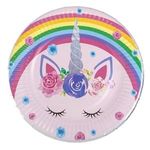 Casa si Gradina - Decoratiuni - Decoratiuni petrecere - Accesorii pentru petrecere - Farfurii de petrecere unicorn curcubeu cu detalii holografice 18cm - Infinity.ro