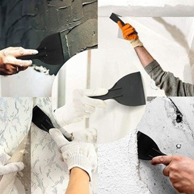 Casa si Gradina - Constructii - Vopsea si tencuieli - Unelte de vopsit si tencuit - Set Spatule din Plastic, 2 buc, Negru, 5x18 cm si 10x18 cm - Infinity.ro