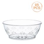 Casa si Gradina - Bucatarie si vesela - Vesela si tacamuri - Farfurii si boluri - Set 25 Boluri Reutilizabile din Plastic Transparent cu Model Flori, 180 ml - Infinity.ro