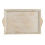 Casa si Gradina - Bucatarie si vesela - Vesela si tacamuri - Platouri de bucatarie - Platou Decorativ Dreptunghiular Plastic Bej Auriu Brushed 40.5x26x2.5cm - Infinity.ro