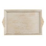 Casa si Gradina - Bucatarie si vesela - Vesela si tacamuri - Platouri de bucatarie - Platou Decorativ Dreptunghiular Plastic Bej Auriu Brushed 40.5x26x2.5cm - Infinity.ro