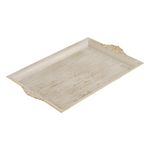 Casa si Gradina - Bucatarie si vesela - Vesela si tacamuri - Platouri de bucatarie - Platou Decorativ Dreptunghiular Plastic Bej Auriu Brushed 40.5x26x2.5cm - Infinity.ro