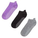 Sport si Outdoor - Accesorii si echipamente sportive - Accesorii antrenament si tabele tactice - Sosete Yoga Antiderapante pentru Femei - Set Mov, Negru, Gri - Infinity.ro