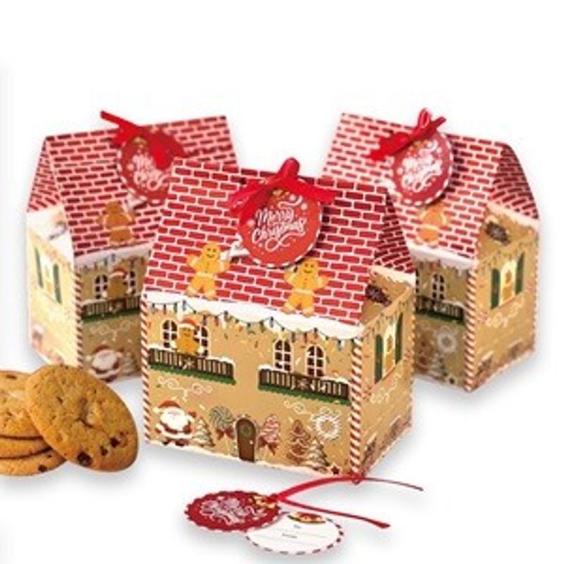 Casa si Gradina - Decoratiuni - Decoratiuni de sezon - Cutii Dulciuri din Hartie Casa de Turta Dulce 11.5x7.5x7.5cm - 5buc - Infinity.ro