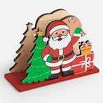 Casa si Gradina - Decoratiuni - Decoratiuni de sezon - Suport pentru Servetele de Craciun din Lemn Mos Craciun 12x5x9cm - Infinity.ro