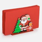 Casa si Gradina - Decoratiuni - Decoratiuni de sezon - Suport pentru Servetele de Craciun din Lemn Mos Craciun 12x5x9cm - Infinity.ro