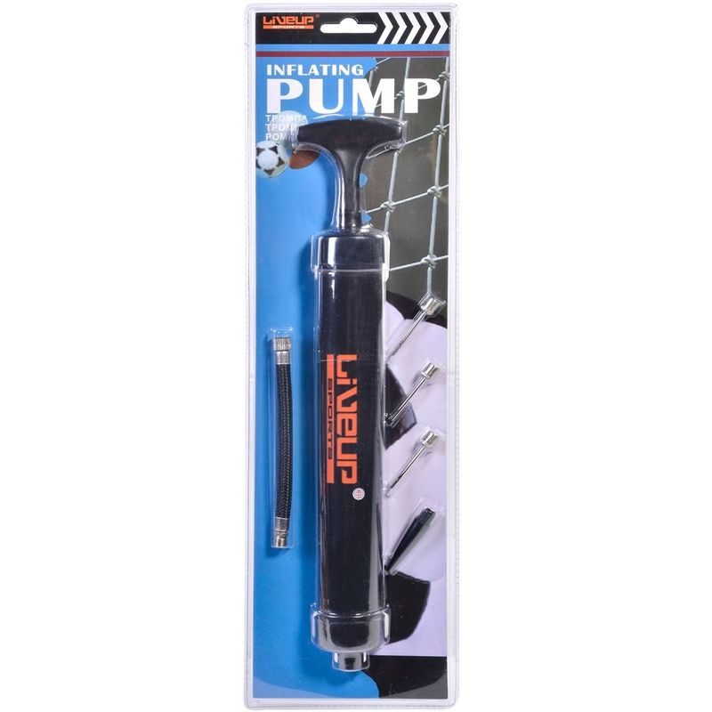 Sport si Outdoor - Sporturi de echipa - Fotbal - Porti fotbal - Pompa manuala de umflat cu accesorii, 30 cm, neagra - Infinity.ro