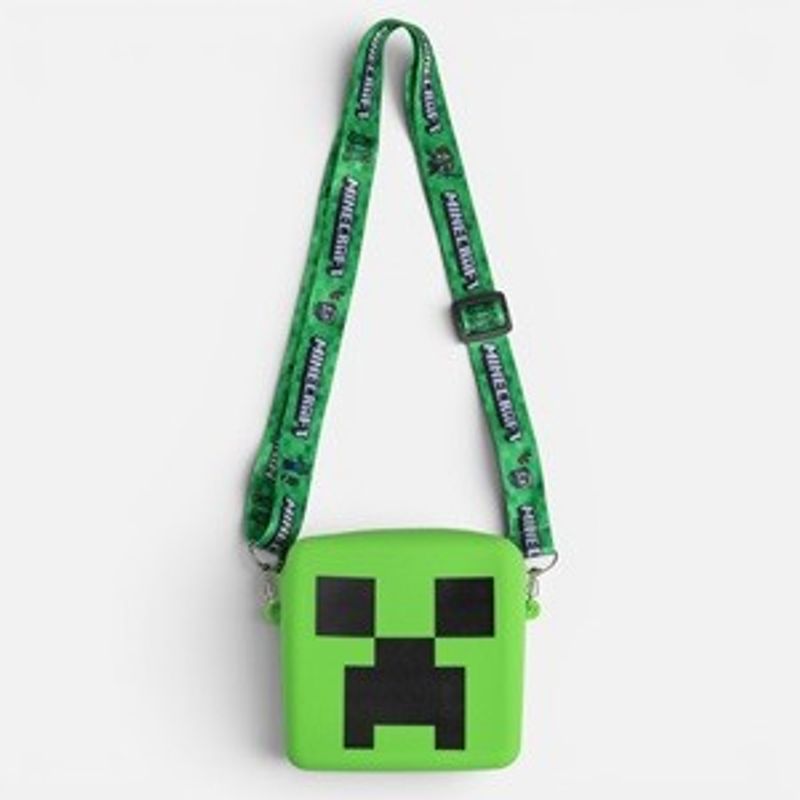Fashion, accesorii si bijuterii - Copii - Accesorii copii - Genti si rucsacuri copii - Gentuta din silicon pentru copii, verde, cu model Minecraft, 11x11 cm - Infinity.ro