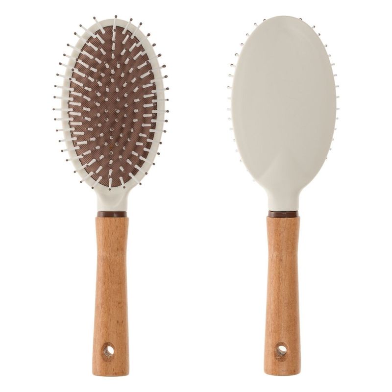 Ingrijire personala si Cosmetice - Ingrijire personala - Ingrijire par - Perii de par si piepteni - Perie de par ovala din lemn, Crem, 23.5 cm - Infinity.ro