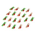 Casa si Gradina - Decoratiuni - Obiecte decorative - Accesorii decorative - Clestisori din Lemn cu Buburuze Rosii, 3 cm, 20 buc - Infinity.ro