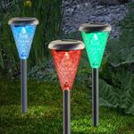 Casa si Gradina - Corpuri si surse de iluminat - Iluminat exterior - Lampi solare - Lampa Solara din Sticla Culori Alternative 27 cm - Infinity.ro