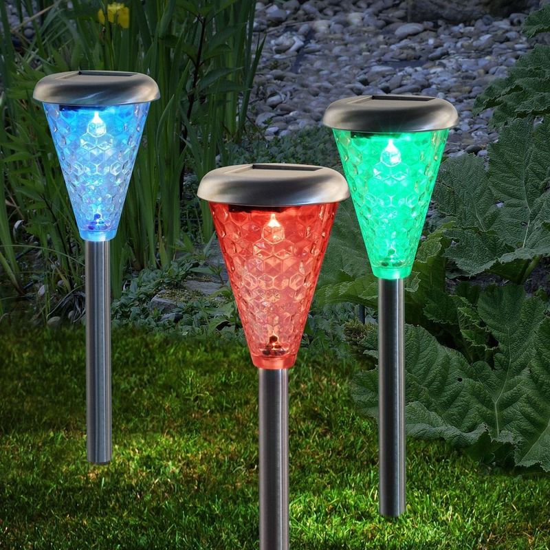 Casa si Gradina - Corpuri si surse de iluminat - Iluminat exterior - Lampi solare - Lampa Solara din Sticla Culori Alternative 27 cm - Infinity.ro
