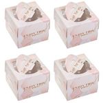 Casa si Gradina - Bucatarie si vesela - Organizare si depozitare bucatarie - Cutii alimentare - Cutii din Hârtie pentru Dulciuri, Roz Marble, 15x15x12 cm, Set 4 buc - Infinity.ro