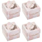 Casa si Gradina - Bucatarie si vesela - Organizare si depozitare bucatarie - Cutii alimentare - Cutii din Hârtie pentru Dulciuri, Roz Marble, 15x15x12 cm, Set 4 buc - Infinity.ro