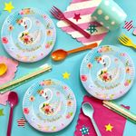 Casa si Gradina - Decoratiuni - Decoratiuni petrecere - Vesela pentru petrecere - Farfurii de carton cu model lebada, 23 cm, set 6 buc, albastre - Infinity.ro