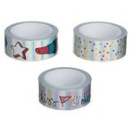 Carti si Birotica - Birotica - Accesorii de birou - Benzi adezive - Benzi adezive washi tape argintii holografice cu modele, 5m x 1,5cm, 3 buc - Infinity.ro