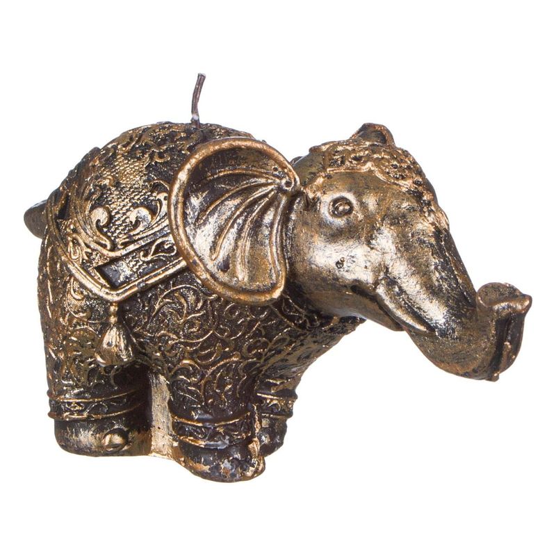 Casa si Gradina - Decoratiuni - Aromaterapie si lumanari - Lumanari si candele - Lumanare decorativa elefant 3D, aurie, 7.5x15cm - Infinity.ro