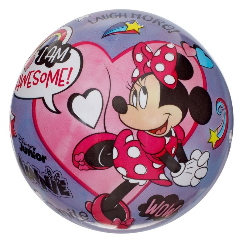 Jucarii, Copii si Bebe - Jucarii si jocuri - Jucarii de exterior - Saltele si mingi pentru plaja - Minge de plaja din plastic cu Minnie Mouse, 23 cm, roz - Infinity.ro