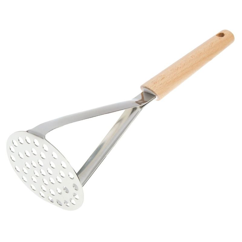Casa si Gradina - Bucatarie si vesela - Ustensile bucatarie - Prese si storcatoare manuale - Presa de piure din metal cu maner din lemn, 27 cm - Infinity.ro