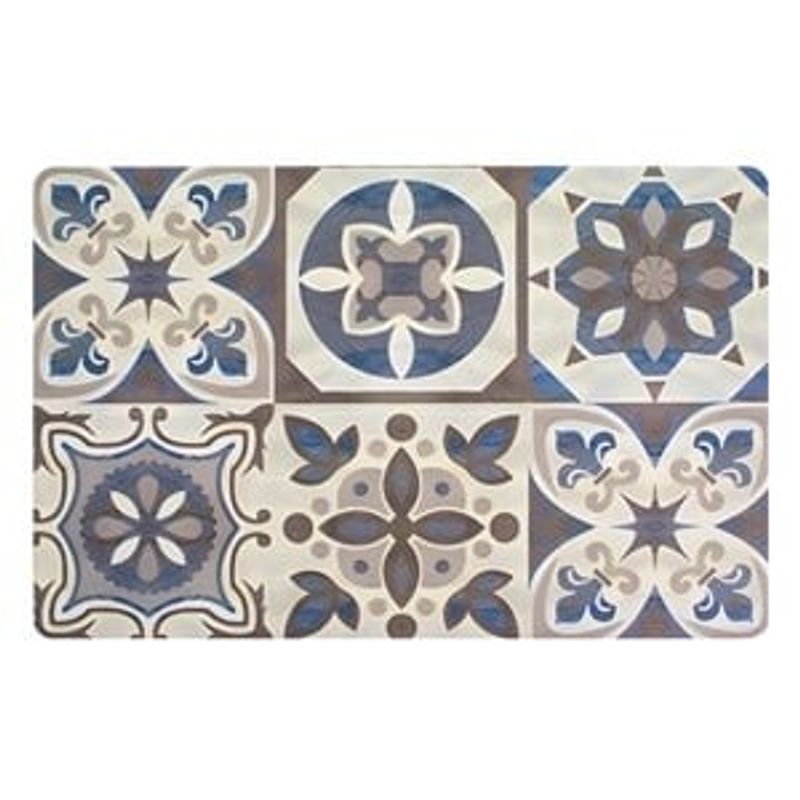 Casa si Gradina - Bucatarie si vesela - Vesela si tacamuri - Farfurii si boluri - Suport Farfurie din Plastic Gri cu Model Tiles 43.5x28cm - Infinity.ro
