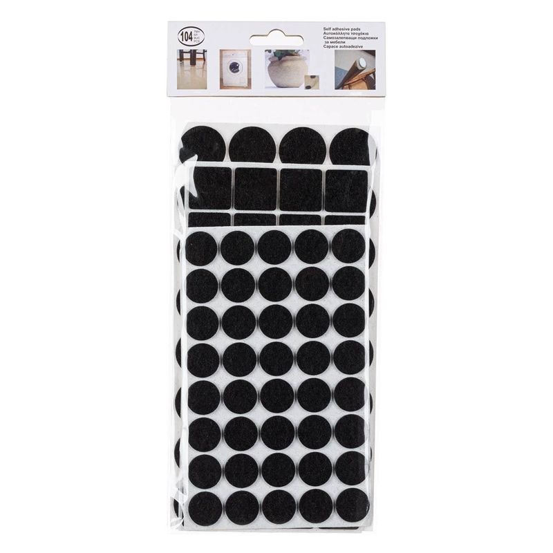 Laptop, Telefoane si Tablete - Laptopuri si accesorii - Piese laptop - Folii protectie si autocolante laptop - Protectii autocolante din pasla pentru mobila, Set 104 buc, 3 marimi, Negre - Infinity.ro