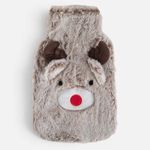 Casa si Gradina - Termice - Centrale termice si accesorii - Accesorii incalzire - Husa pentru Sticla cu Apa Calda, 2L, Bej, Blana Artificiala, Model Ren cu Coarne si Urechi 3D - Infinity.ro