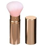 Ingrijire personala si Cosmetice - Machiaj - Aplicatoare si pensule machiaj - Pensula pentru fard de obraz cu husa metalica, 12 cm, Roz si Auriu - Infinity.ro