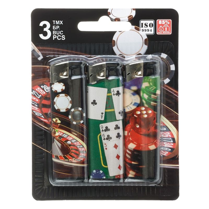 Market - Tutun si tigari - Articole si accesorii tutun - Brichete Model Cazino - 3buc - Infinity.ro