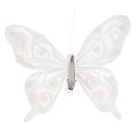 Casa si Gradina - Textile si covoare - Perdele si draperii - Accesorii perdele si draperii - Fluture Decorativ Alb cu Margele pentru Perdele 11cm - Infinity.ro