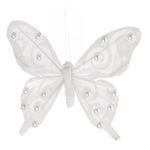 Casa si Gradina - Textile si covoare - Perdele si draperii - Accesorii perdele si draperii - Fluture Decorativ Alb cu Margele pentru Perdele 11cm - Infinity.ro