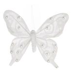 Casa si Gradina - Textile si covoare - Perdele si draperii - Accesorii perdele si draperii - Fluture Decorativ Alb cu Margele pentru Perdele 11cm - Infinity.ro