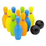 Sport si Outdoor - Alte sporturi - Bowling - Set de Bowling pentru Copii, 10 Popice Colorate si 2 Mingi, Plastic Rezistent - Infinity.ro