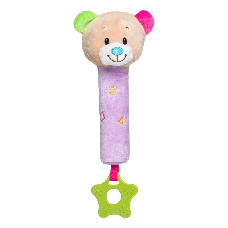 Jucarii, Copii si Bebe - Jucarii si jocuri - Jucarii bebelusi - Jucarii zornaitoare - Jucarie zornaitoare si de dentitie, Ursulet din plus, 18 cm, Bej - Infinity.ro