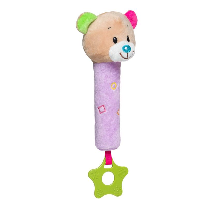 Jucarii, Copii si Bebe - Jucarii si jocuri - Jucarii bebelusi - Jucarii zornaitoare - Jucarie zornaitoare si de dentitie, Ursulet din plus, 18 cm, Bej - Infinity.ro