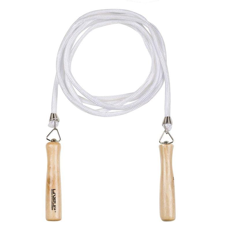 Sport si Outdoor - Fitness - Accesorii fitness - Corzi de sarit - Coarda de sarit cu manere din lemn, 2.8 m, Alba - Infinity.ro