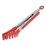 Casa si Gradina - Bucatarie si vesela - Ustensile bucatarie - Polonice, linguri si clesti de bucatarie - Cleste din Silicon cu Maner Metalic pentru Servit Paste Fainoase, 26cm - Infinity.ro