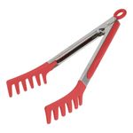 Casa si Gradina - Bucatarie si vesela - Ustensile bucatarie - Polonice, linguri si clesti de bucatarie - Cleste din Silicon cu Maner Metalic pentru Servit Paste Fainoase, 26cm - Infinity.ro